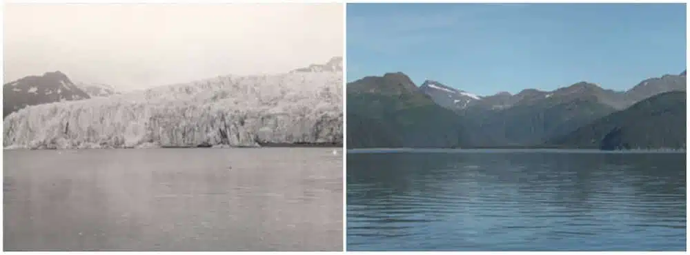 Glacier mccarty, alaska. Juillet 1909 - août 2004. - 21 trends