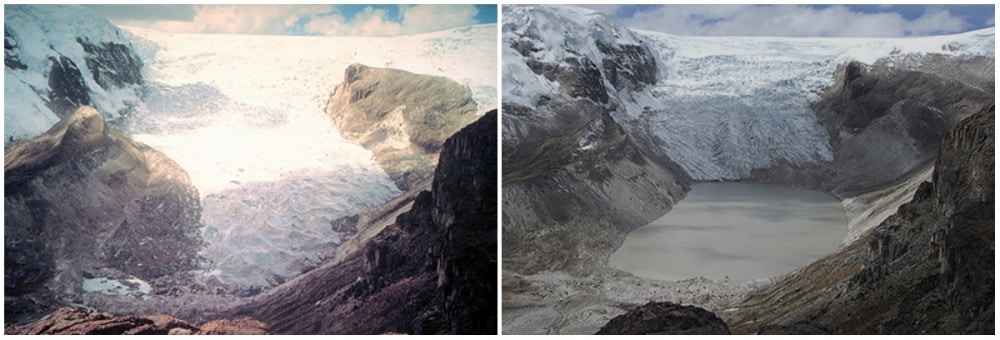 Glacier qori kalis, pérou. Juillet 1978 - juillet 2011 - 21 trends