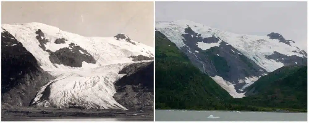 Le glacier toboggan, alaska. Juin 1909 - septembre 2000 - 21 trends